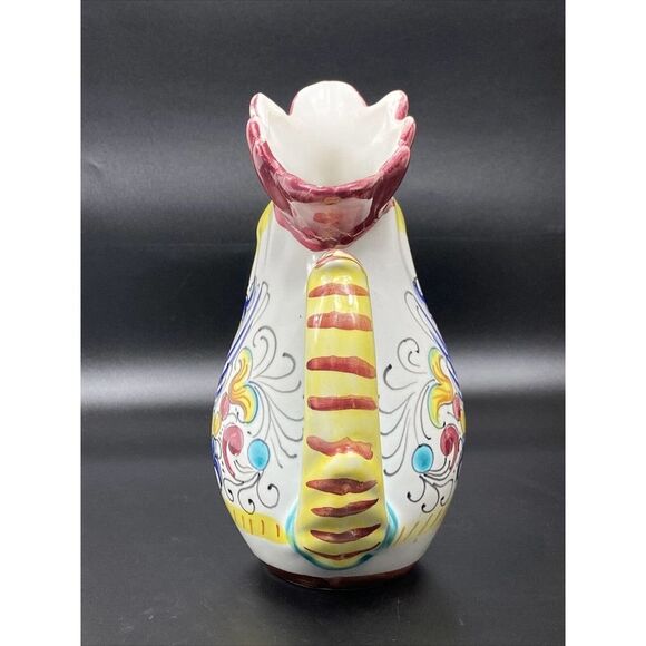 Williams Sonoma Rooster Pitcher 8.5" Deruta Ceramic Grande Cuisine Italy Dragon - Picture 5 of 7